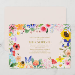 Kleine wilde bloem mama voor Bee Baby Shower Kaart