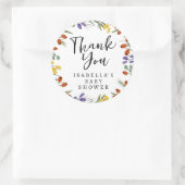 Kleine wilde bloem onderweg Herfst Baby shower Ronde Sticker (Tas)