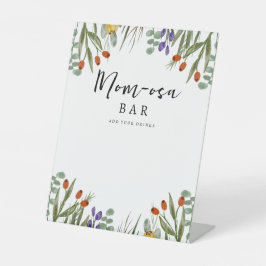 Kleine wilde bloem onderweg Herfst Mam-osa Bar Reclamebord Met Voetstuk