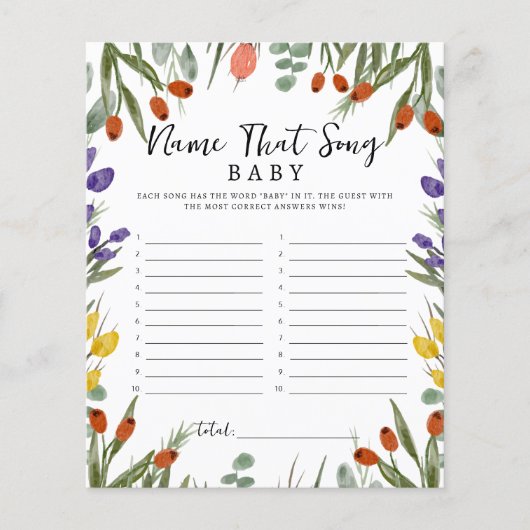 Kleine wilde bloem onderweg Herfst naam dat lied (Voorkant)