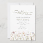 Kleine wilde bloem op de weg bloemig Baby shower Kaart (Voorkant)