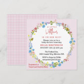 Kleine Wilde Bloem Op Weg Baby Shower (Vierkant) Kaart (Voorkant / Achterkant)