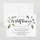 Kleine wilde bloem op weg naar Floral Baby shower Uitnodiging Briefkaart (Voorkant / Achterkant)