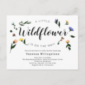 Kleine wilde bloem op weg naar Floral Baby shower Uitnodiging Briefkaart (Voorkant)