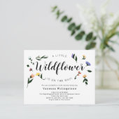 Kleine wilde bloem op weg naar Floral Baby shower Uitnodiging Briefkaart (Staand voorkant)