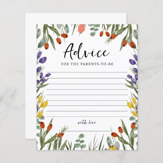 Kleine wilde bloem op weg naar Herfst Advice Ouder (Voorkant / Achterkant)