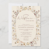 Kleine Wilde Bloem Rustieke QR Code Baby Shower Kaart (Voorkant)