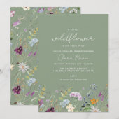 Kleine Wilde Bloem Salie Bloem Baby Shower Kaart (Voorkant / Achterkant)