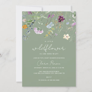 Kleine Wilde Bloem Salie Bloemen Baby Shower Kaart