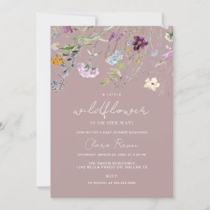Kleine Wilde Bloem Stof Roze Roze Baby Shower Kaart