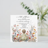 Kleine wilde bloem tuin weide baby shower kaart (Staand voorkant)