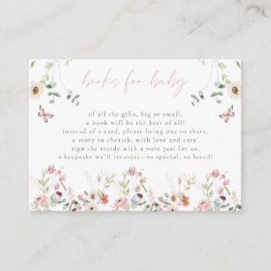 Kleine Wilde Bloem Vlinder Meisje Baby Borrel Informatiekaartje