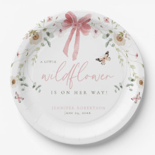 Kleine Wilde Bloem Vlinder Meisje Baby Shower Papieren Bordje
