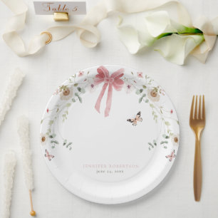 Kleine Wilde Bloem Vlinder Meisje Baby Shower Papieren Bordje