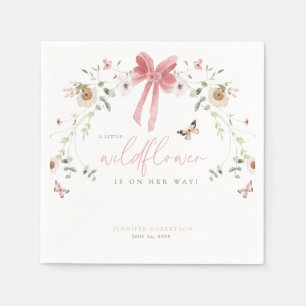 Kleine Wilde Bloem Vlinder Meisje Baby Shower Servet
