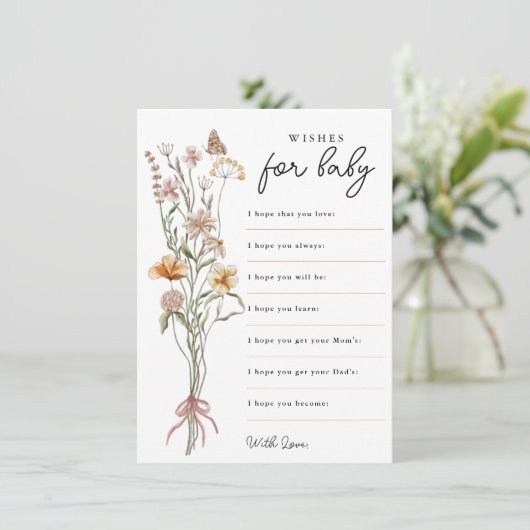 Kleine wilde bloem wil Baby gamen Kaart (Staand voorkant)