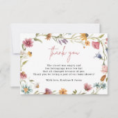 Kleine wilde bloemen Baby shower Bedankkaart (Voorkant)