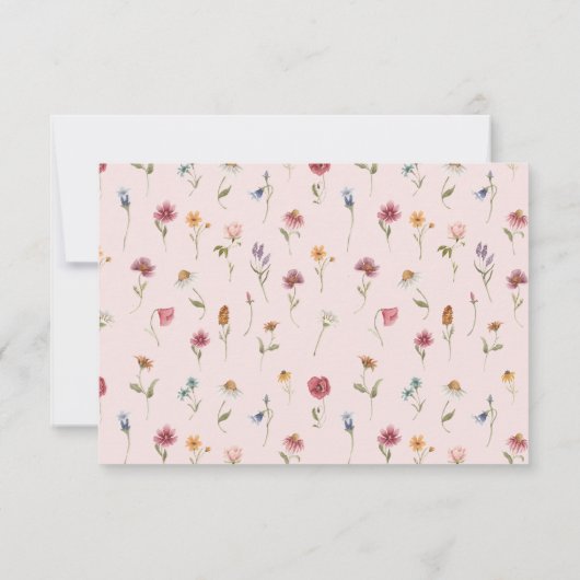 Kleine wilde bloemen Baby shower Bedankkaart (Achterkant)