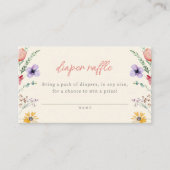 Kleine wilde bloemen Baby shower Diaplule Raffle Informatiekaartje (Voorkant)
