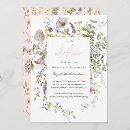 Kleine wilde bloemen Baby shower Kaart