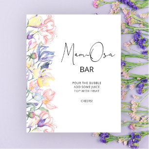 Kleine wilde bloemen baby shower Mom-osa bar Poster