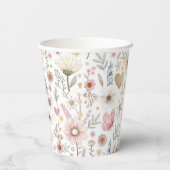 Kleine wilde bloemen Baby shower Papieren Bekers (Achterkant)
