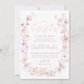 Kleine wilde bloemen Baby shower Roze Paars Kaart (Voorkant)