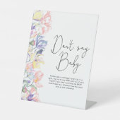 Kleine wilde bloemen baby shower Zeg geen baby Reclamebord Met Voetstuk (Voorkant)