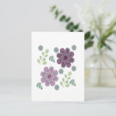 Kleine wilde bloemen in Lavender Briefkaart (Staand voorkant)