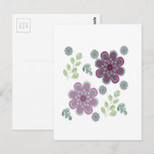 Kleine wilde bloemen in Lavender Briefkaart (Voorkant / Achterkant)