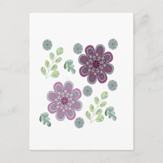 Kleine wilde bloemen in Lavender Briefkaart (Voorkant)