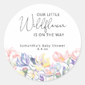 Kleine wilde bloemen is onderweg ronde sticker (Voorkant)