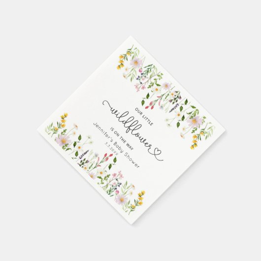 Kleine wilde bloemen zijn onderweg naar het baby s servet (Hoek)