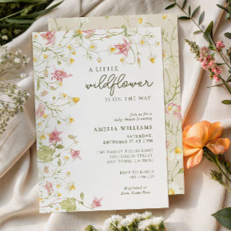 Kleine Wilde Bloementuin Baby Bloei Baby Shower Kaart
