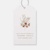 Kleine wilde bloemvlinderbloemenmeiden cadeaulabel (Achterkant)