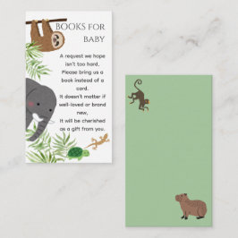 Kleine Wilde Een Baby Shower Schattige Jungle Dier Informatiekaartje
