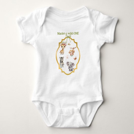 Kleine Wilde Eén Baby Verjaardag Romper (Voorkant)