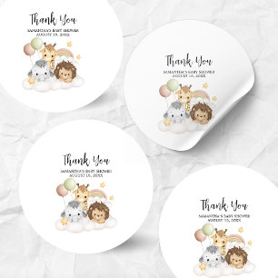 Kleine Wilde Eén Cute Baby Shower Rond Ronde Sticker