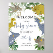 Kleine wilde een Dinosaurus Baby shower Welkomstbo Poster (Voorkant)