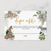 Kleine wilde een safari Baby shower Luier Raffle Informatiekaartje (Voorkant)