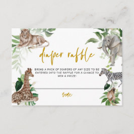 Kleine wilde een safari Baby shower Luier Raffle Informatiekaartje