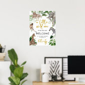 Kleine wilde een safari dier Baby shower Welkom Poster (Thuiskantoor)