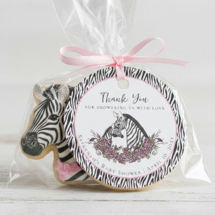 Kleine Wilde Eén Zebra Baby Shower Safari Bedankt Bedankjes Labels