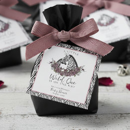 Kleine Wilde Eén Zebra Safari Baby Shower Bedankjes Labels