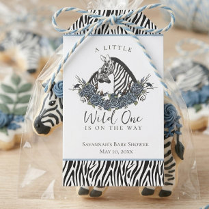 Kleine Wilde Eén Zebra Safari Baby Shower Favor Ta Cadeaulabel