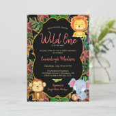 Kleine Wilde Jungle Dieren Kaart (Staand voorkant)