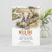 Kleine Wilde Olifant Baby Shower Kaart (Staand voorkant)