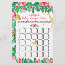 Kleine Wilde op haar weg Baby shower Bingo