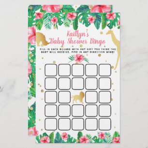 Kleine Wilde op haar weg Baby shower Bingo