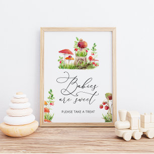 Kleine wilde paddenstoel baby's zijn zoet Poster